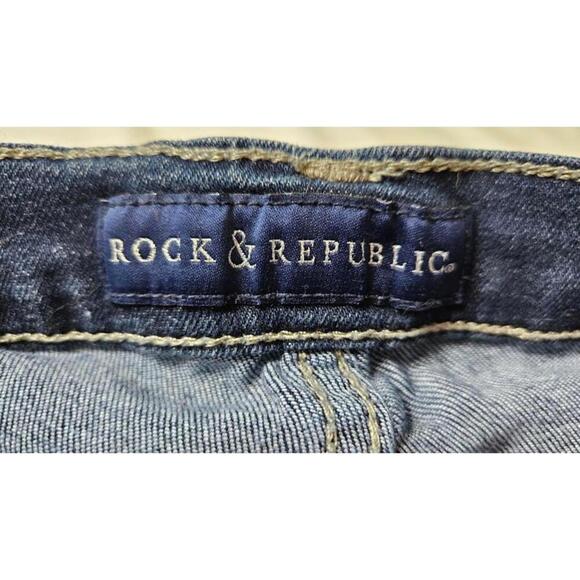 Rock & Republic Women's Dark Wash Denim Kasandra Bootcut Jeans Size 6M - Picture 4 of 10